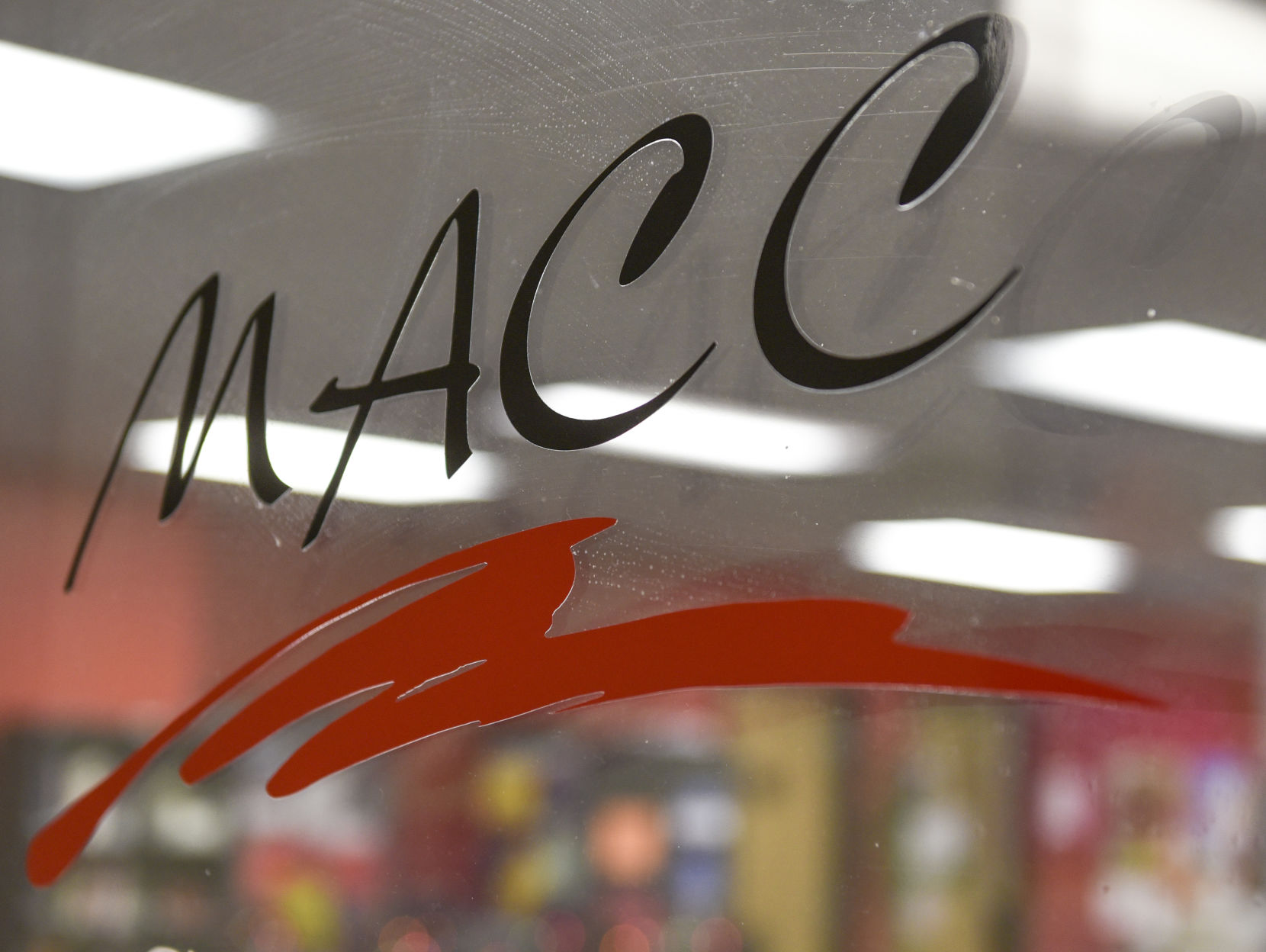 The Moberly Area Community College logo is displayed on a door Monday
